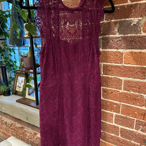 Free People Magenta Lace Backless Dress - Picture 2 of 5